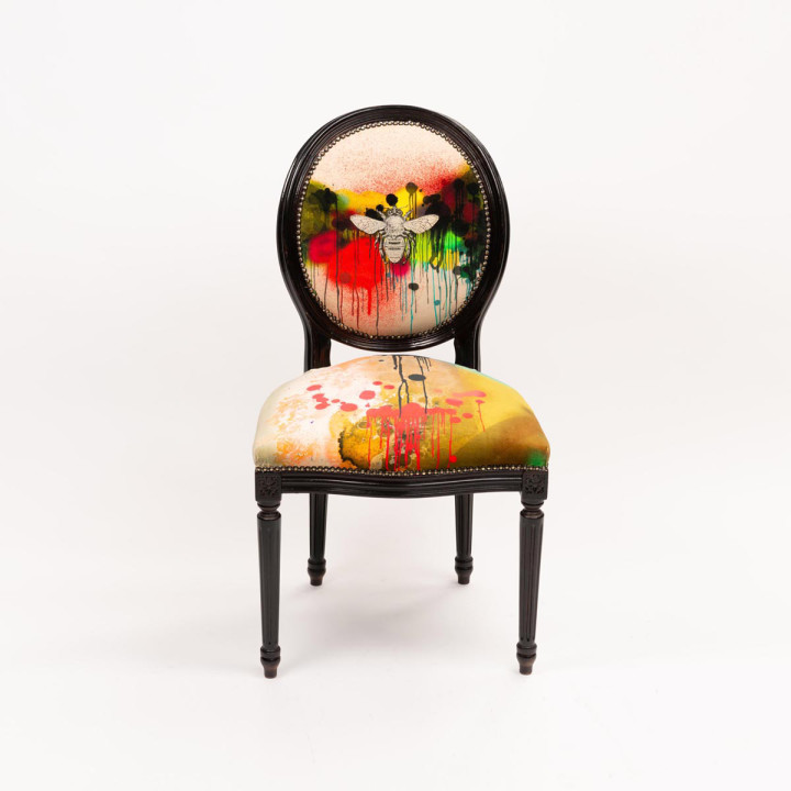 Honey Bee Graffiti Drip Round Chair