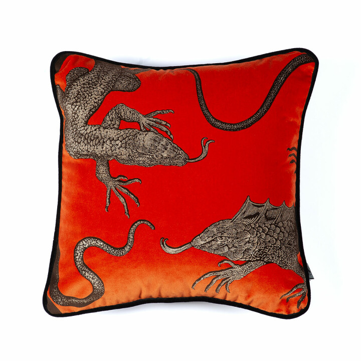 Lizards Velvet Cushion