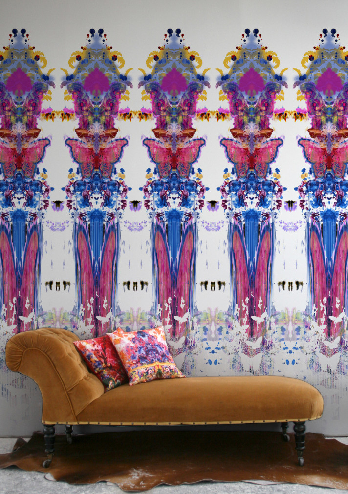 Butterfly Totem Damask Wallpaper Panels / image 2