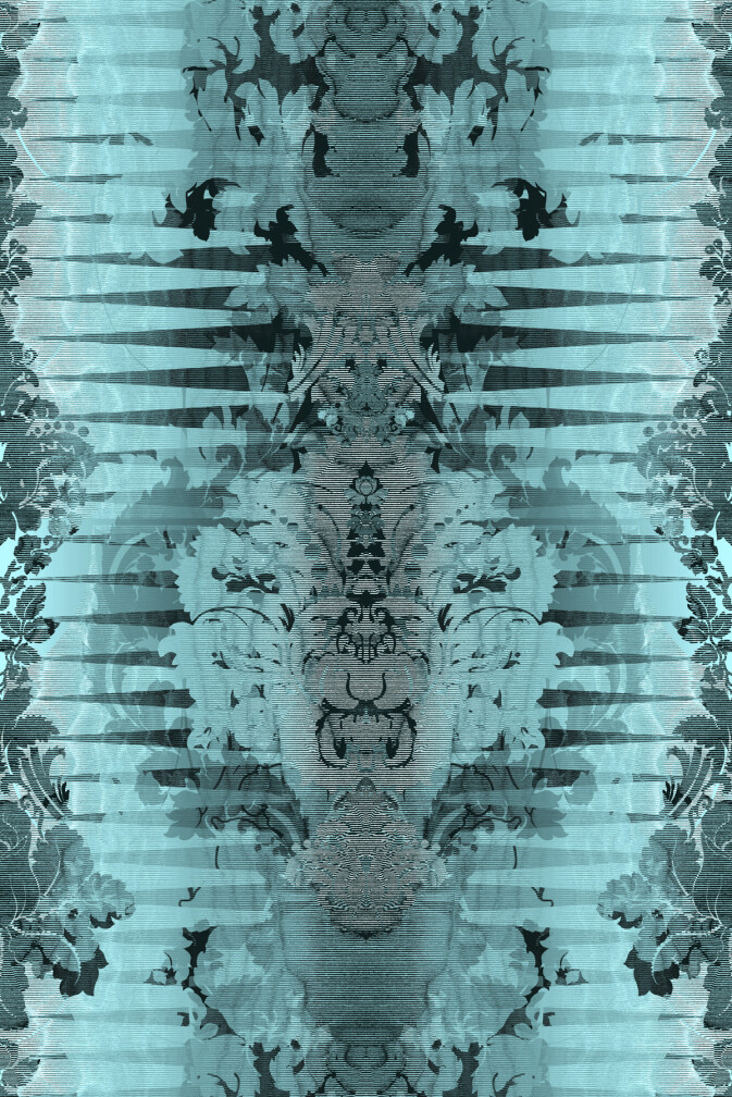 Moire Damask Foil Wallpaper