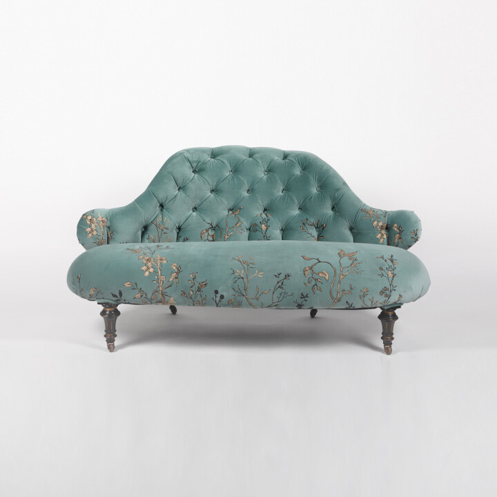 Branch Out Floral Sea Blue Loveseat