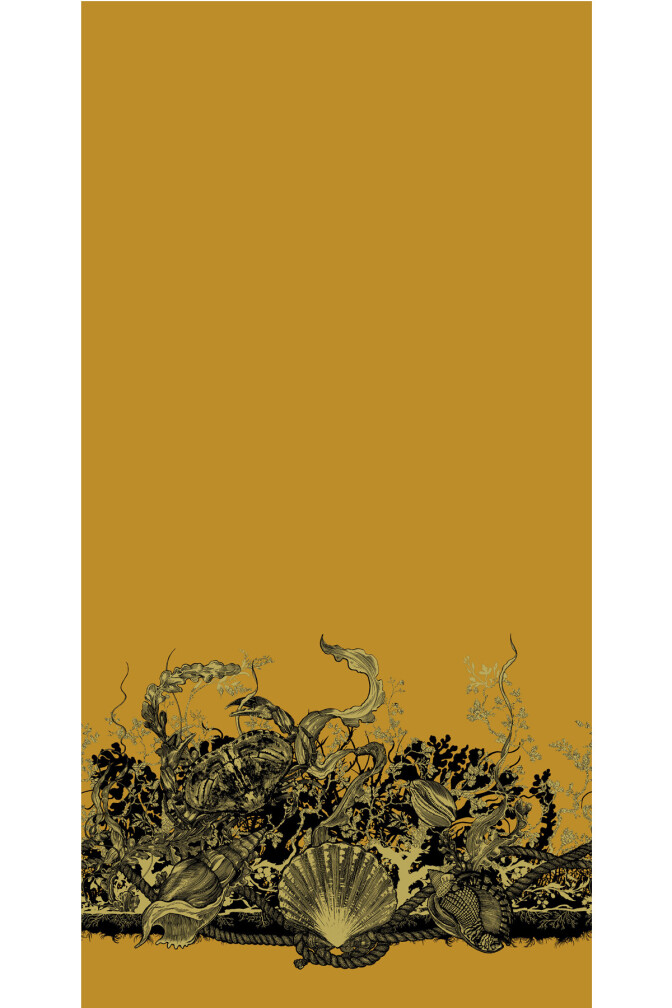 Shell And Crab Velvet Fabric