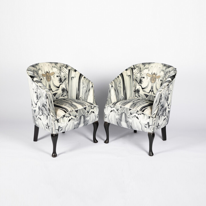 Pair Of Marble Gum Tub Chairs
