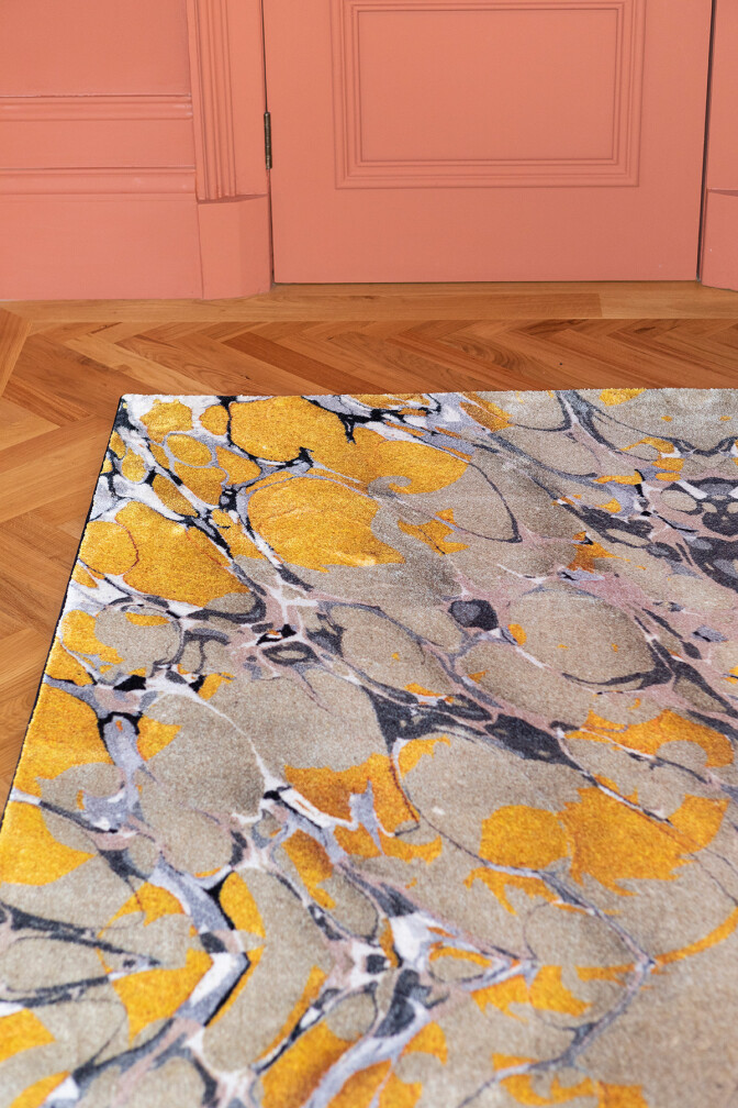 Ex Libris Mustard Art Rug / image 3