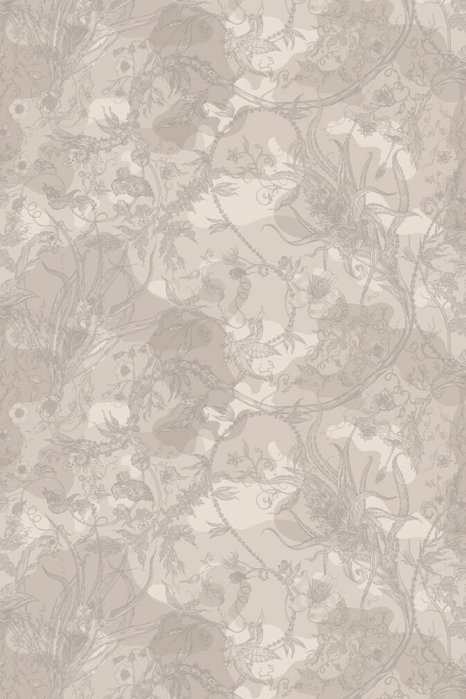 Spikey Ginger Camo Faux Suede Wallpaper / image 1