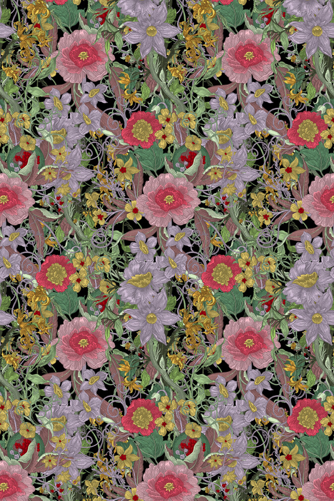 Berkeley Blooms Velvet Fabric