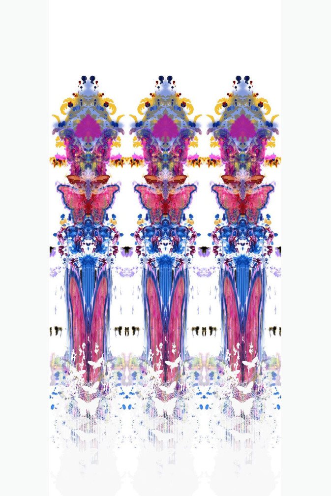Butterfly Totem Damask Wallpaper Panels