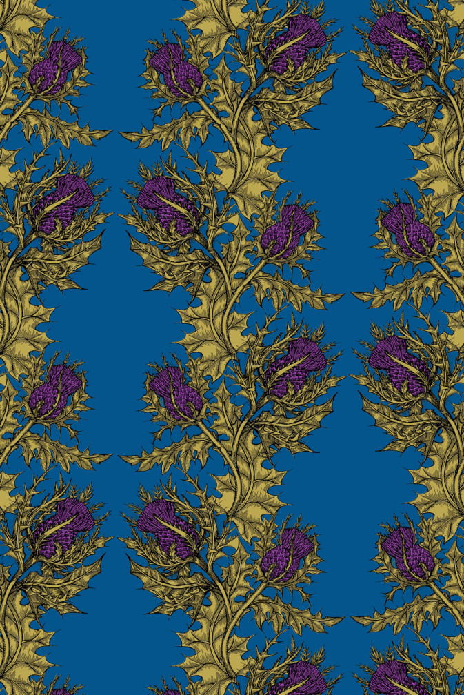 Grand Thistle Hand Printed Wallpaper / image 1