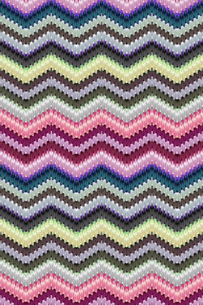 Zig Zag Moth Velvet Fabric