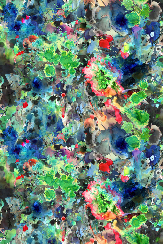 Kaleido Splatt All Over Velvet Fabric