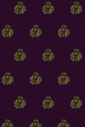 Colour Black & Pale Gold on Aubergine