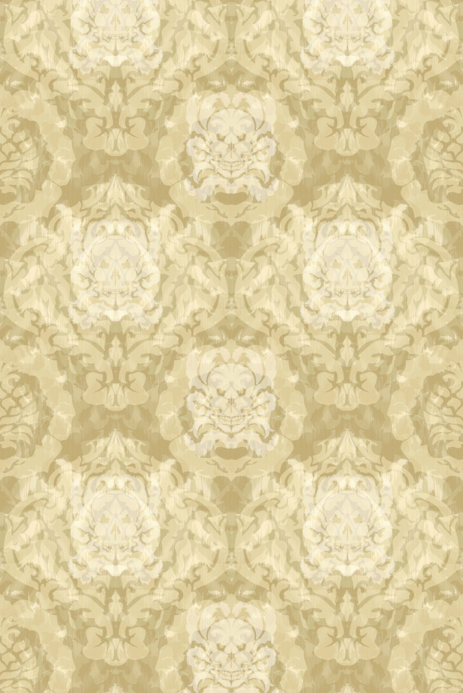Skull Damask Superwide Wallpaper / image 1
