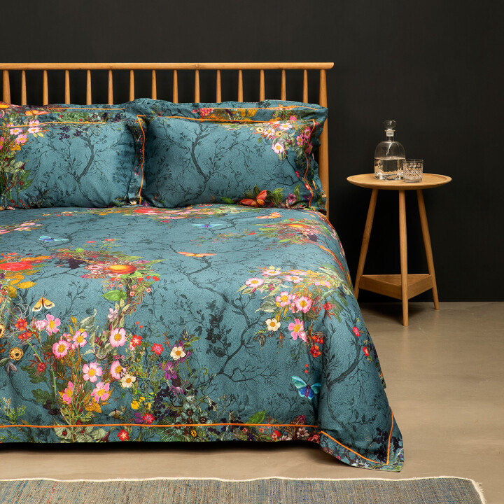 Bloomsbury Garden Teal Garden Duvet Set