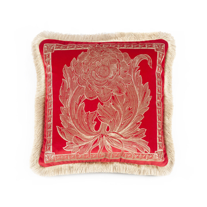 Tudor Rose Fringed Cushion